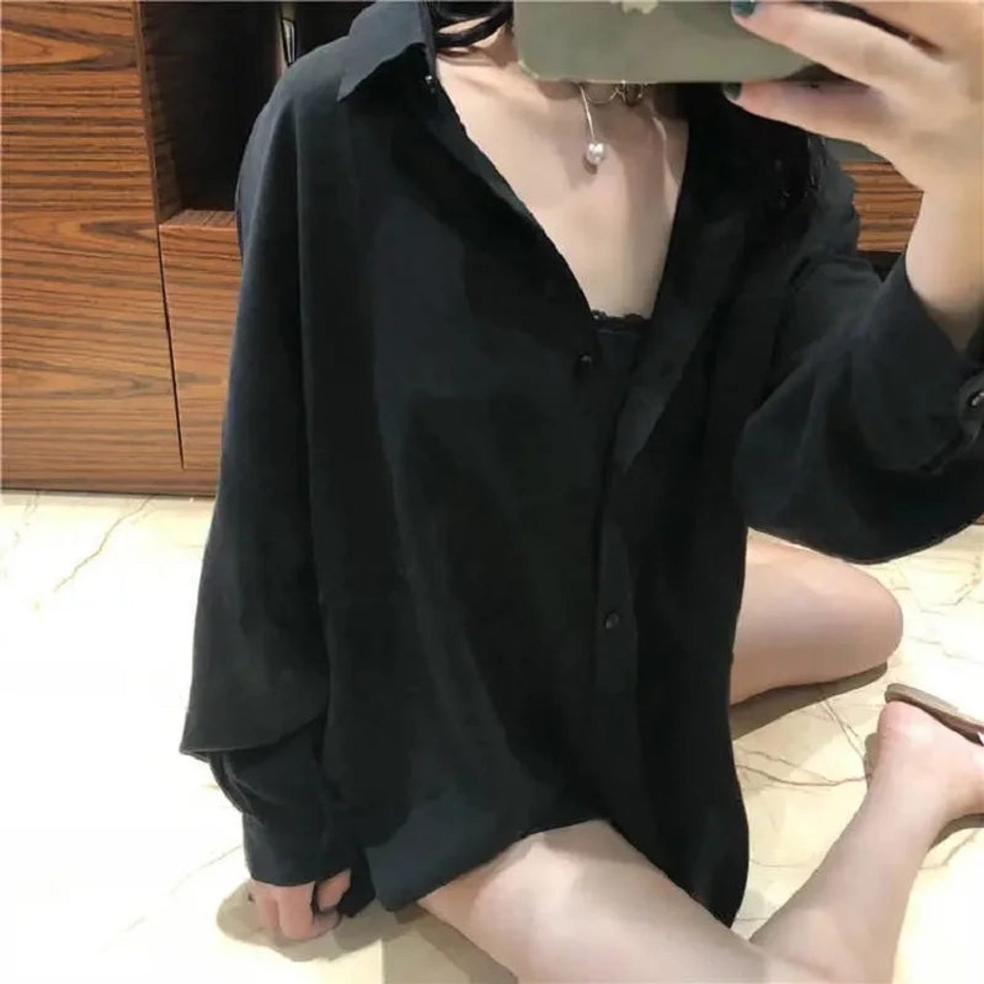 'אל' חולצת כפתורים Oversize