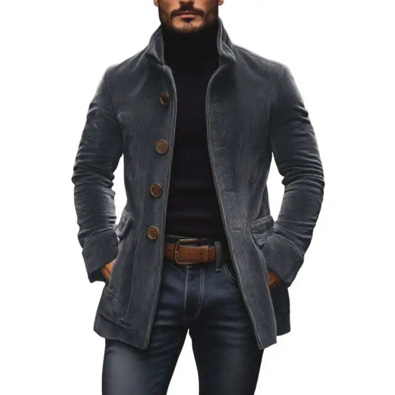 ג'קט קורדרוי עם צווארון עומד