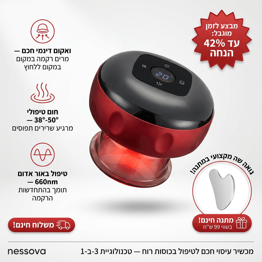 מכשיר עיסוי חכם לטיפול בכוסות רוח מבית nessova