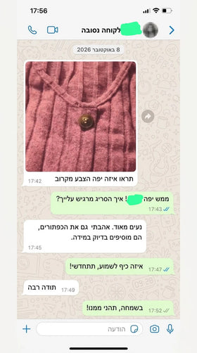 ביקורת לקוח 13 — צילום מסך של שיחה